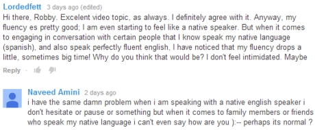 Cant' speak with my own language speakers in English