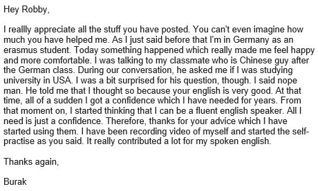 Speaking in English with yourself works